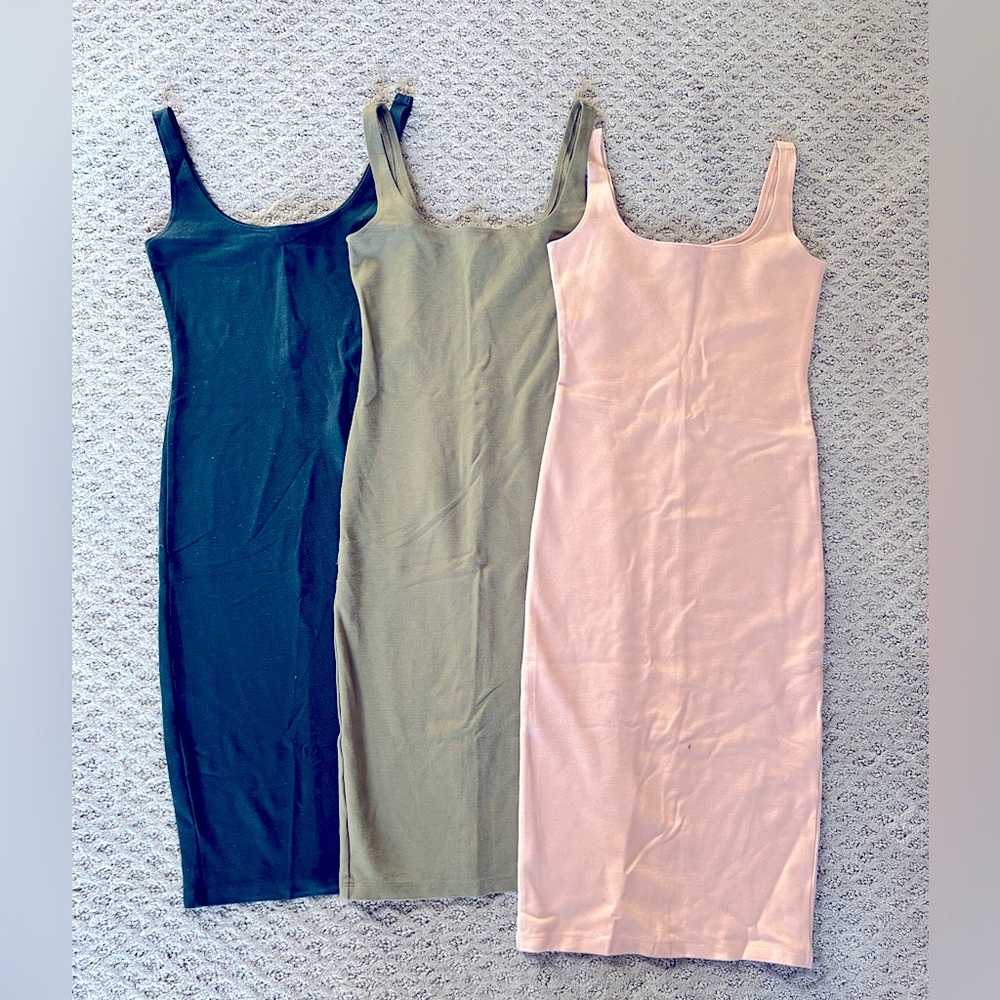 Set of 3 Bodycon Midi Dresses